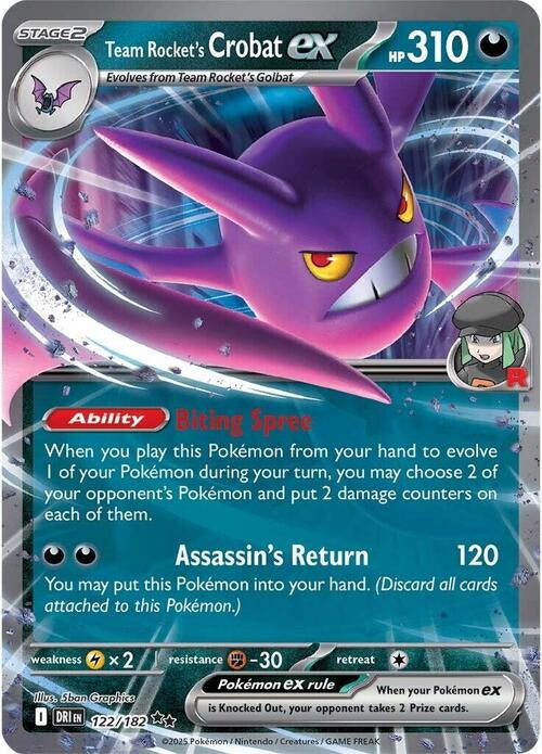 Destined Rivals Team Rocket's Crobat EX #122/182